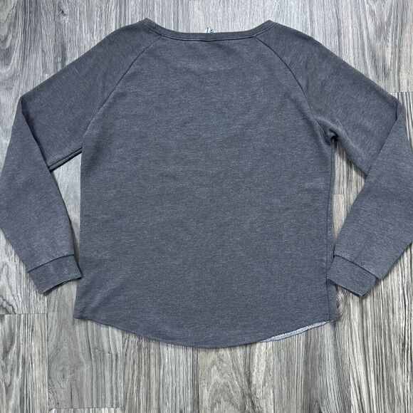 Artistry Studio Curved Hem Long Sleeve Crewneck Sweatshirt Size Medium Dark Gray - Picture 3 of 4